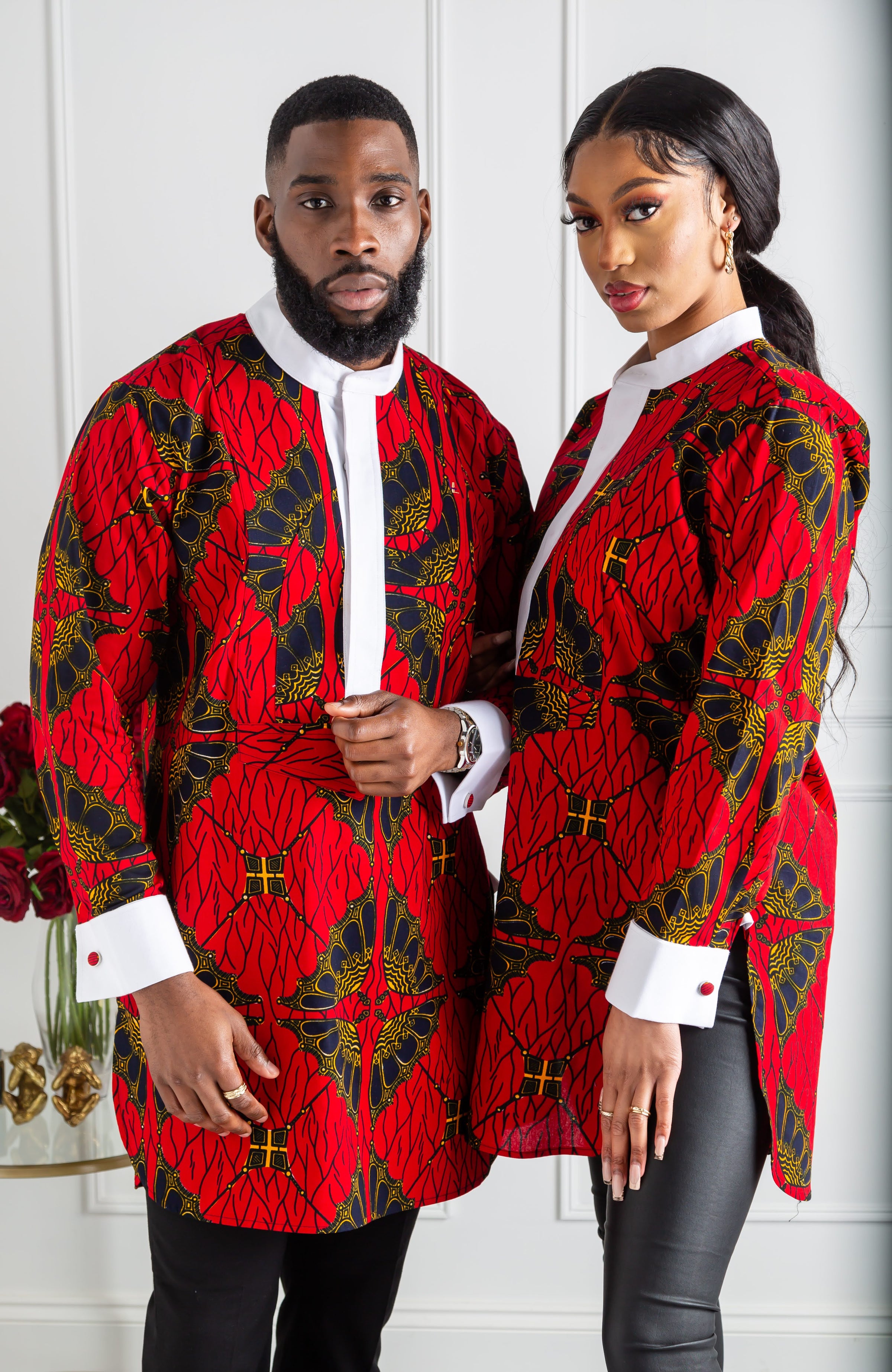 Buy wholesale African Prints Ankara Collar Midi Dress
